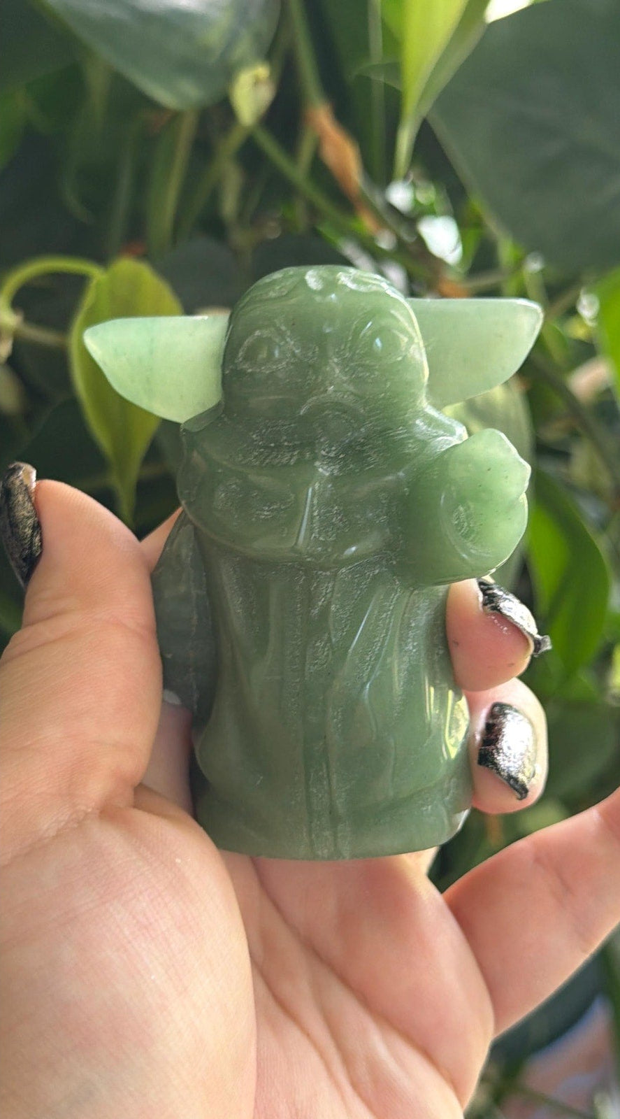 Green Aventurine Carving | 3" Carved "Baby Yoda" Crystal