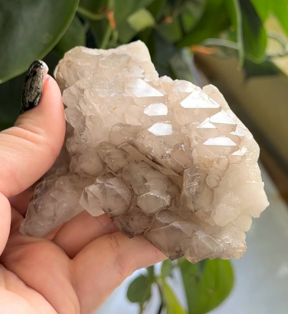 Elestial Candle Quartz | Natural Smokey Quartz | Quartz Cluster | Crystal Library