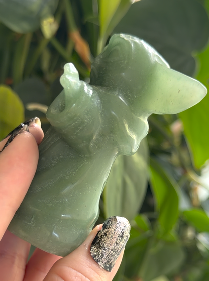 Green Aventurine Carving | 3" Carved "Baby Yoda" Crystal