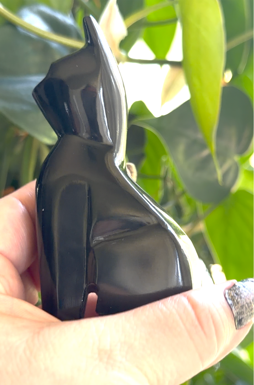 Black Obsidian Cat | Carved Crystal
