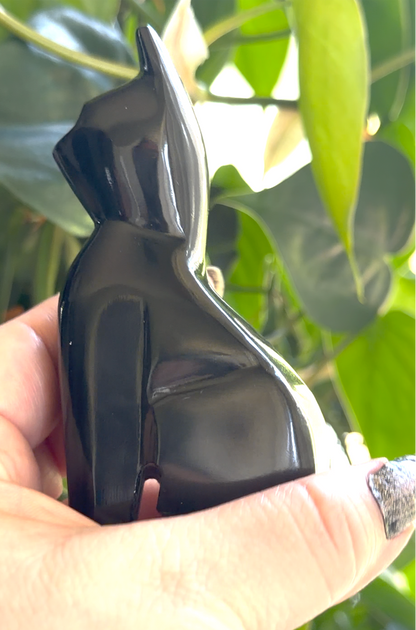 Black Obsidian Cat | Carved Crystal