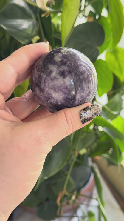 Large Lepidolite Galaxy Sphere | 2.3" Polished Sphere